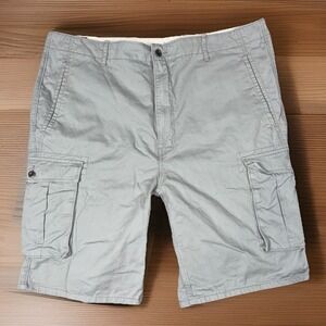 Levis Cargo I Shorts Men 42 Gray Flap‎ Pocket Cotton Long 11" Inseam Relaxed